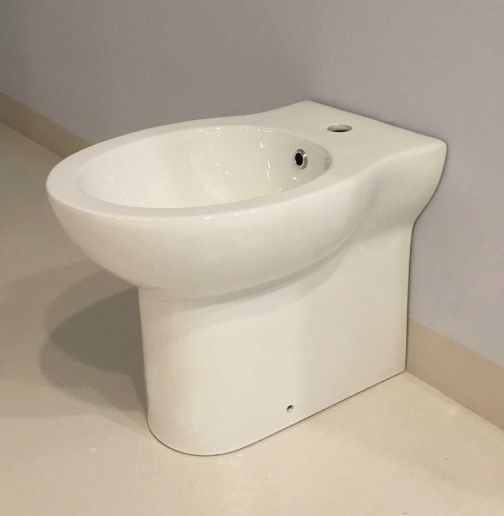 Sanitari filo parete ceramica azzurra fast wc + bidet + sedile soft close slim