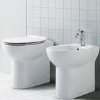 Sanitari filo parete ceramica azzurra fast wc + bidet + sedile soft close slim