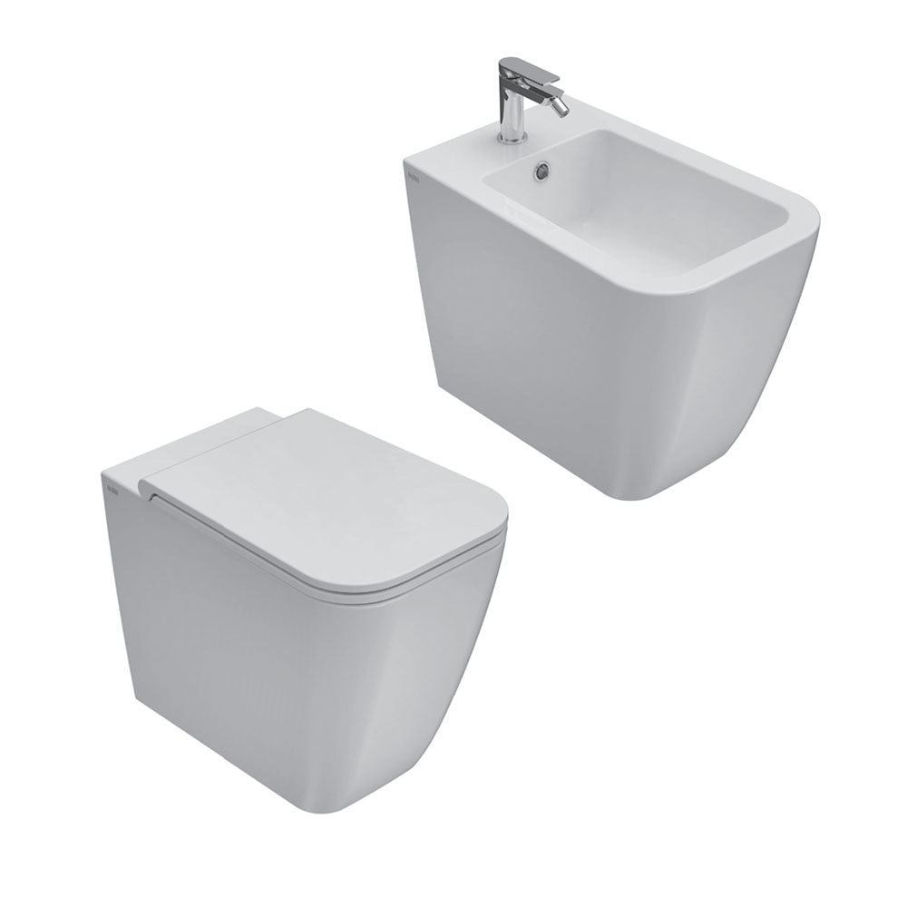 Sanitari Filo parete Ceramica Globo Stone 56 Multi scarico traslato con Sedile soft close