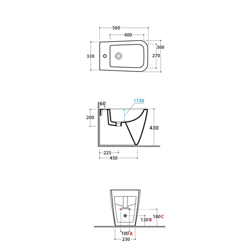 Sanitari Filo parete Ceramica Globo Stone 56 Multi scarico traslato con Sedile soft close