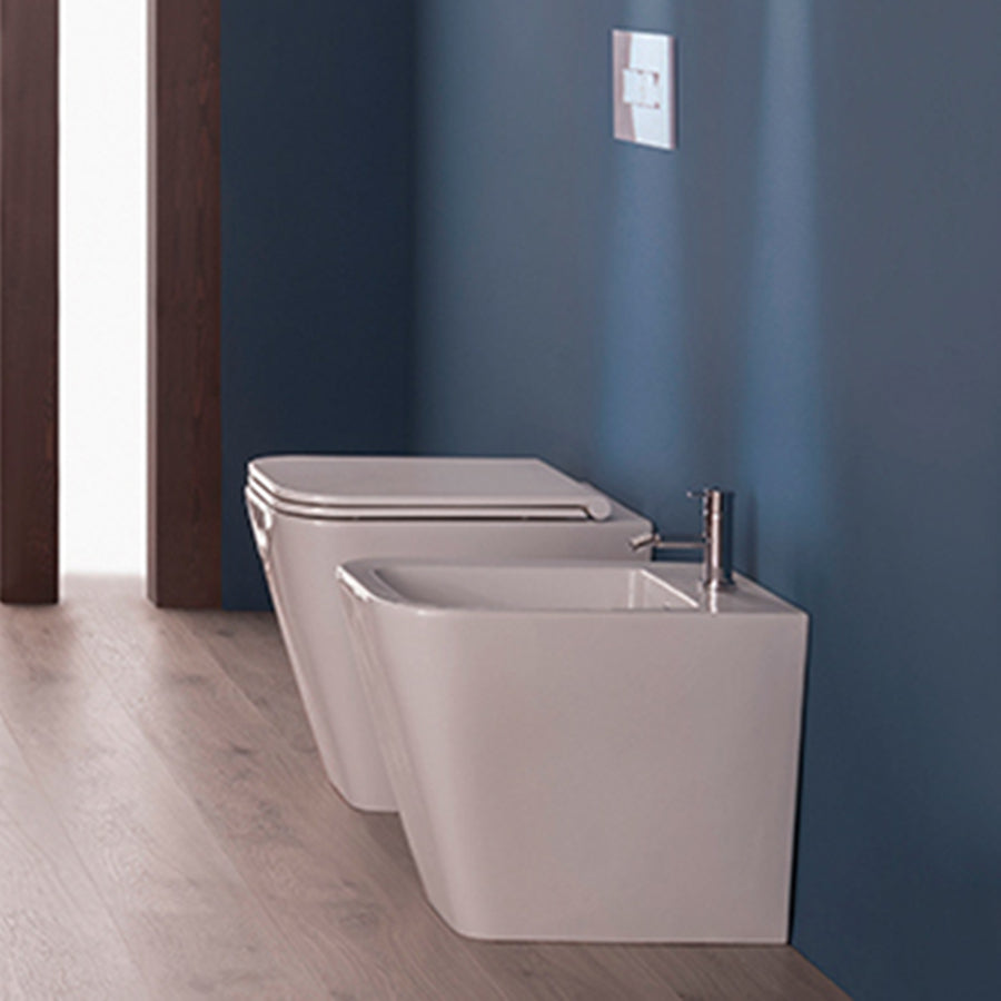 Sanitari Filo parete Ceramica Globo Stone 56 Multi scarico traslato con Sedile soft close