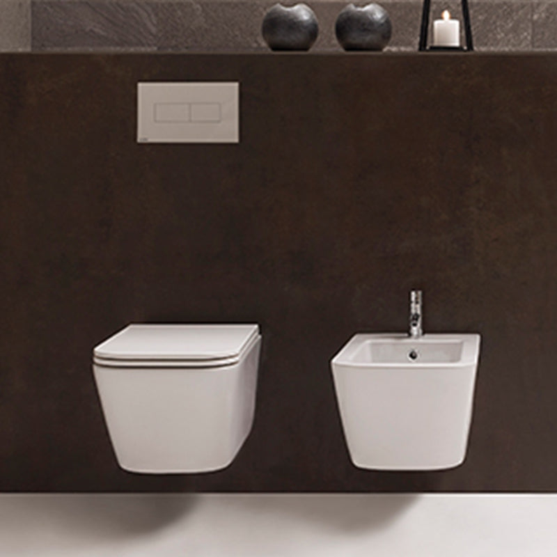 Sanitari Sospesi Ceramica Globo Stone 56 WC + BIDET + SEDILE SOFT CLOSE