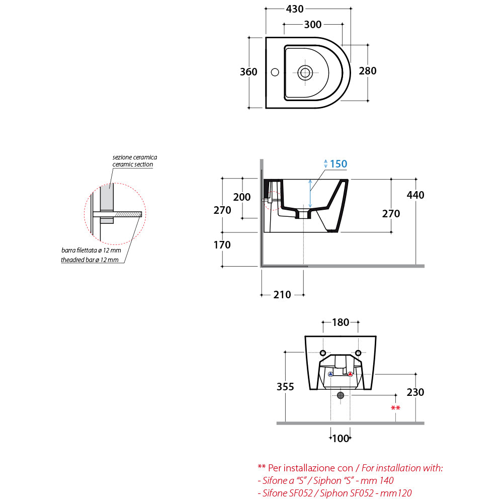 Sanitari Sospesi Ceramica Globo Forty3  cm 43  WC + BIDET + SEDILE SOFT CLOSE
