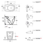 Sanitari Filo parete scarico traslato Ceramica Globo 4ALL NEW  MULTI WC + BIDET + SEDILE SOFT CLOSE