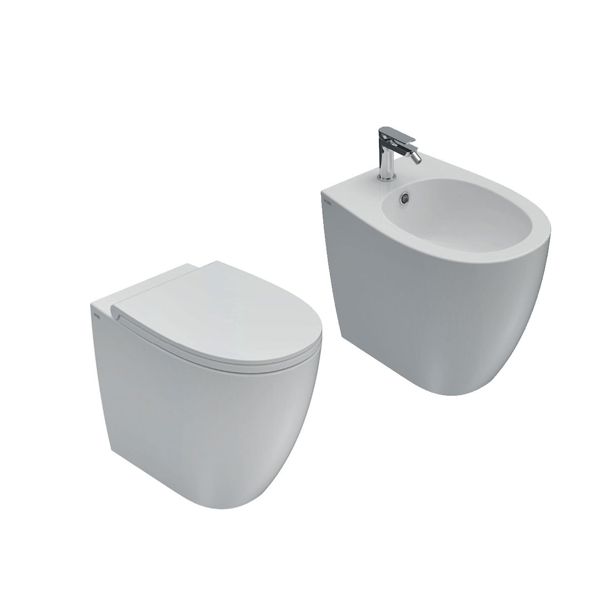 Sanitari Filo parete scarico traslato Ceramica Globo 4ALL NEW  MULTI WC + BIDET + SEDILE SOFT CLOSE