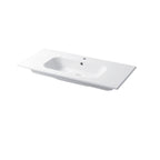 Lavabo a consolle in ceramica bianca lucida serie Qubo Square 51 Disegno-Ceramica 101cm