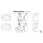 Vaso per persone con disabilitÃ  e persone anziane ceramica bianca con scarico a pavimento Alice Ceramica