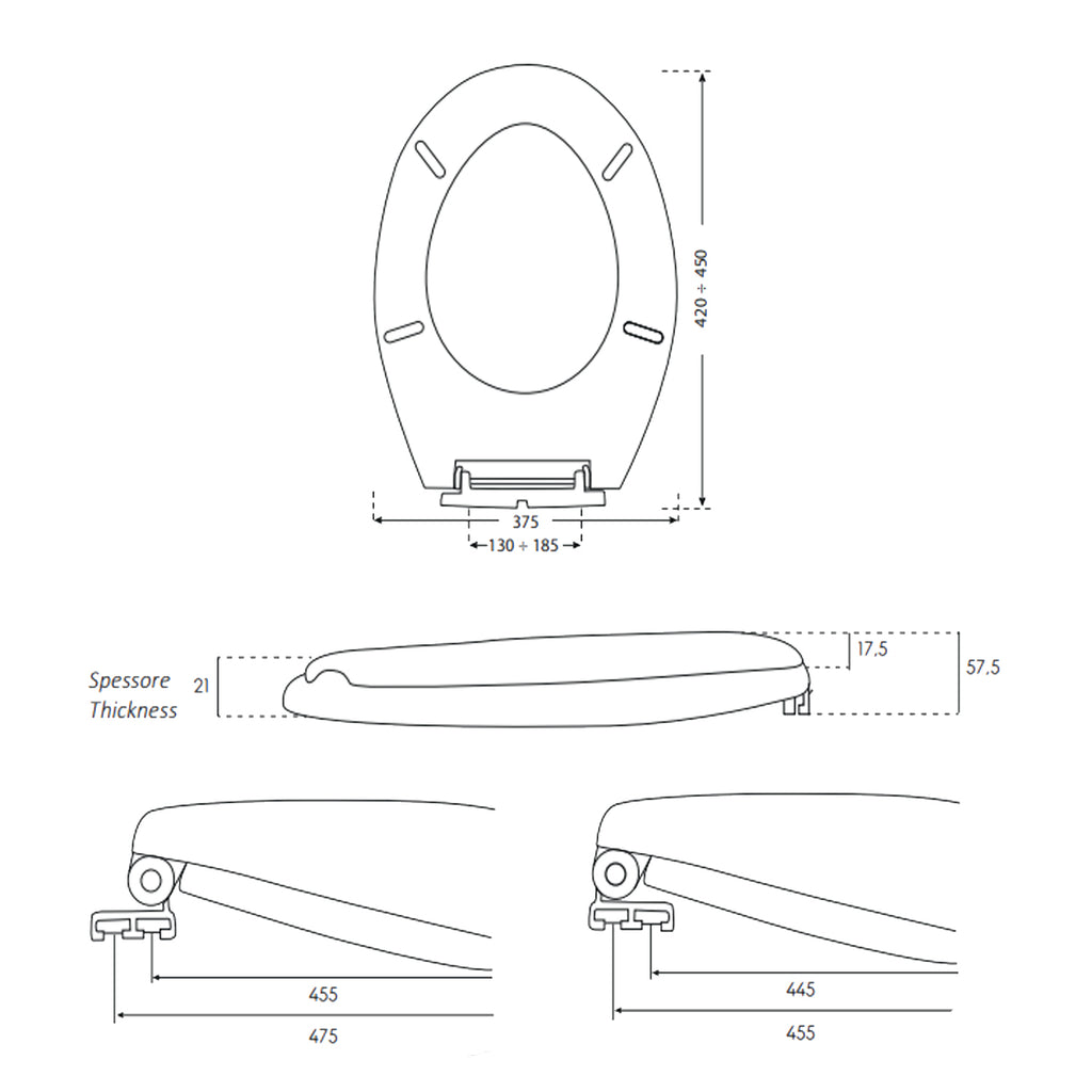 Sedile water in ABS Bathcore - Champagne