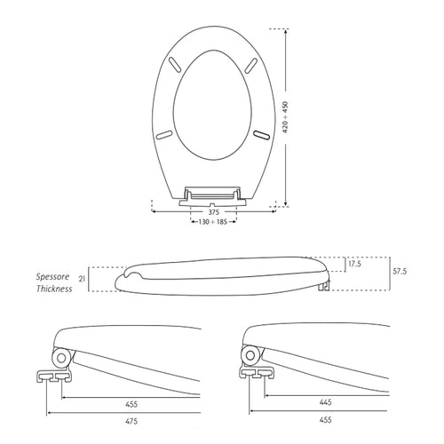 Sedile water in ABS Bathcore - Champagne