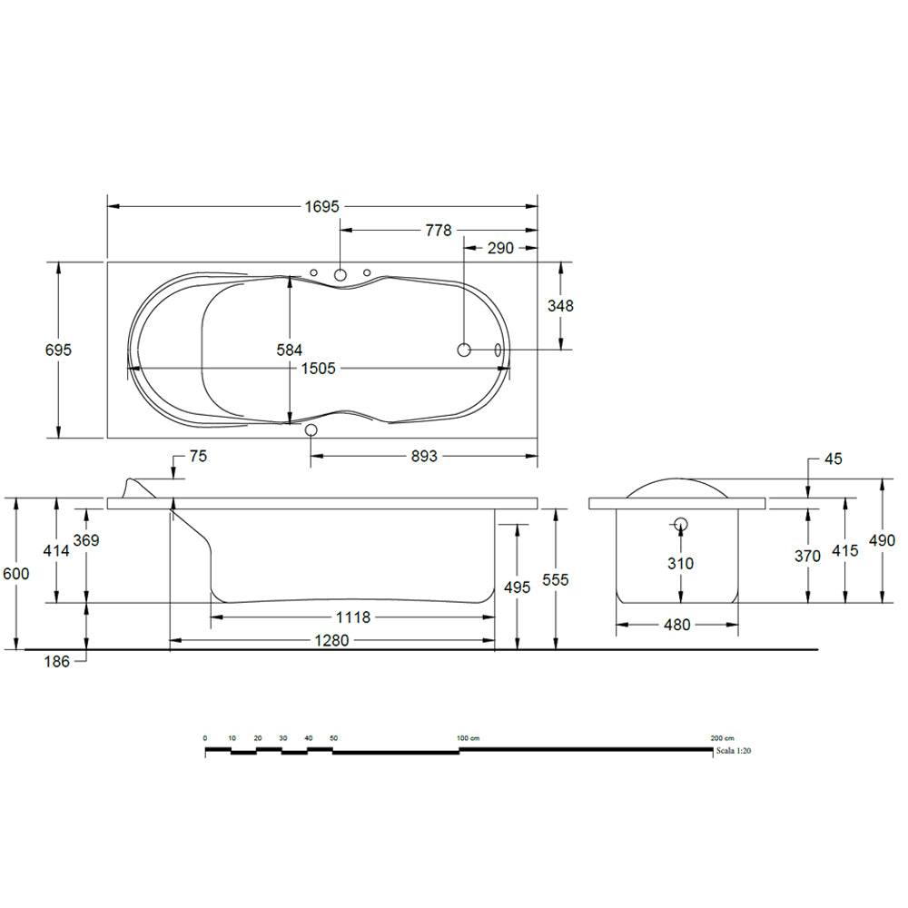 Vasca idromassaggio Relax Idrosystem Sonia 170x70