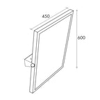 Specchio rettangolare reclinabile ideale in bagni per disabili cm 45x60h
