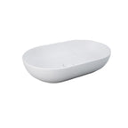Lavabo da appoggio ovale bordi sottili Sensation in ceramica 55x35 cm- Bianco Opaco