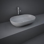 Lavabo da appoggio ovale bordi sottili Sensation in ceramica 55x35 cm- Grigio Opaco