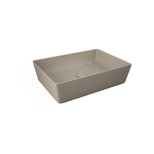 Lavabo da appoggio rettangolare bordi sottili Sensation in ceramica 50x36 cm- Cappuccino Opaco