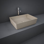 Lavabo da appoggio rettangolare bordi sottili Sensation in ceramica 50x36 cm- Cappuccino Opaco