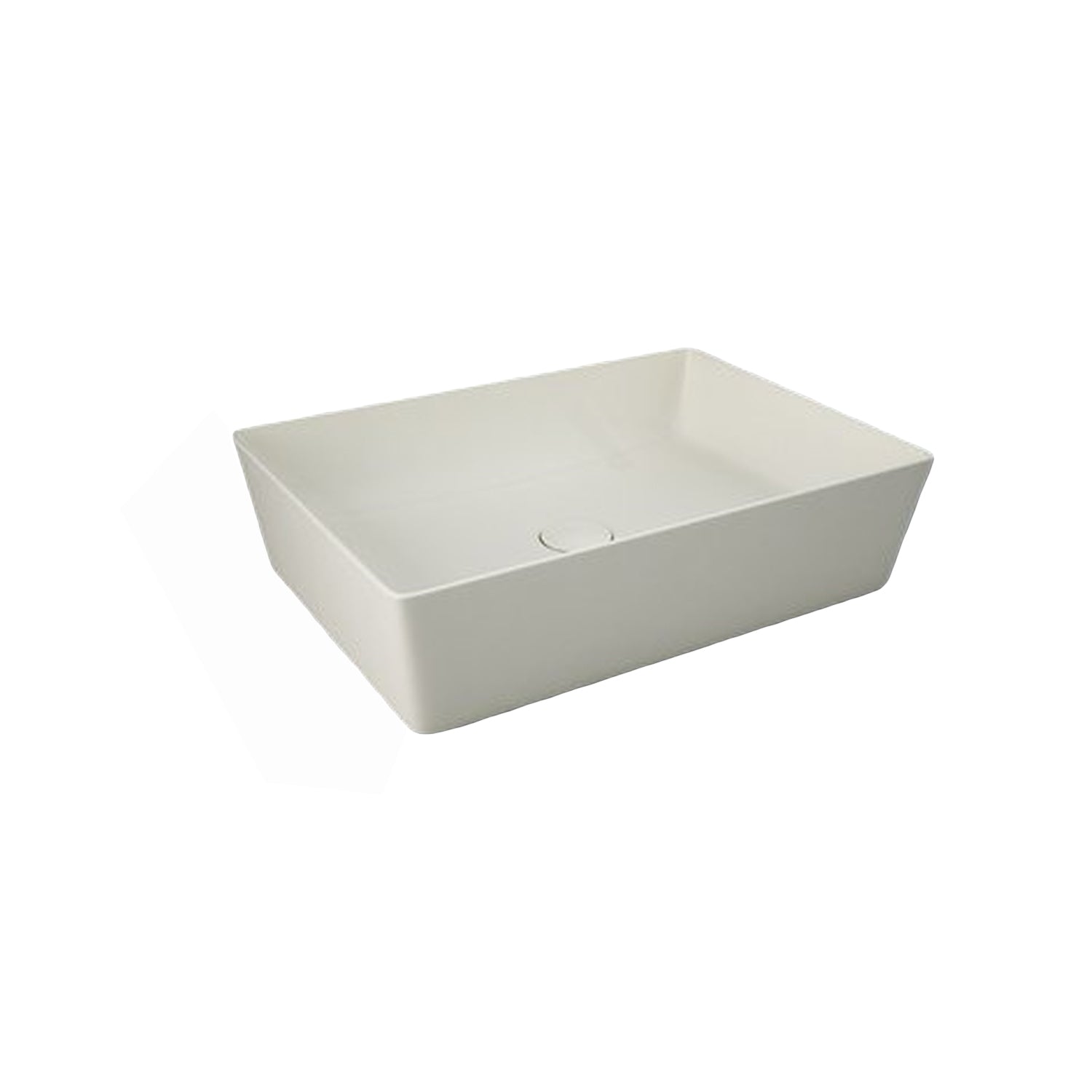 Lavabo da appoggio rettangolare bordi sottili Sensation in ceramica 50x36 cm- Beige Opaco