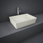Lavabo da appoggio rettangolare bordi sottili Sensation in ceramica 50x36 cm- Beige Opaco