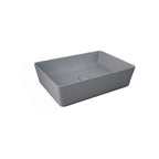 Lavabo da appoggio rettangolare bordi sottili Sensation in ceramica 50x36 cm- Grigio Opaco