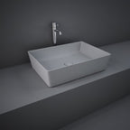 Lavabo da appoggio rettangolare bordi sottili Sensation in ceramica 50x36 cm- Grigio Opaco