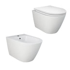 Sanitari sospesi cm 52x36 mod. Sensation wc rimless+bidet+sedile soft close Bianco Opaco