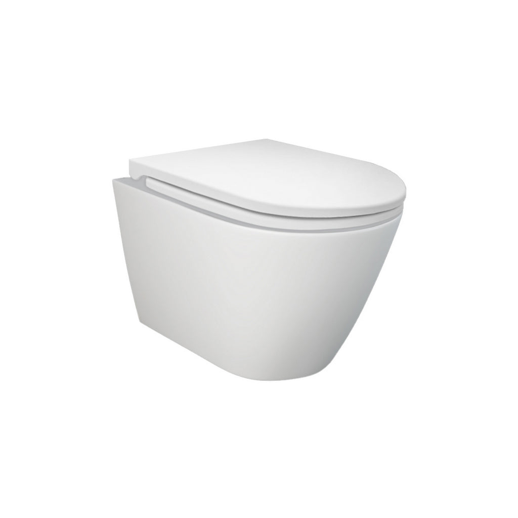 Sanitari sospesi cm 52x36 mod. Sensation wc rimless+bidet+sedile soft close Bianco Opaco
