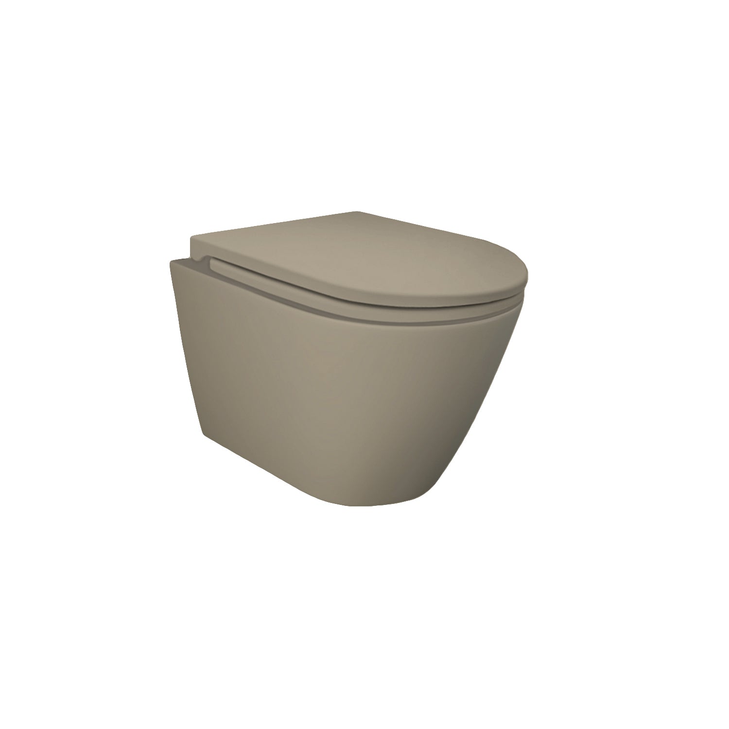 Sanitari sospesi cm 52x36 mod. Sensation wc rimless+bidet+sedile soft close Cappuccino Opaco