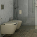 Sanitari sospesi cm 52x36 mod. Sensation wc rimless+bidet+sedile soft close Cappuccino Opaco
