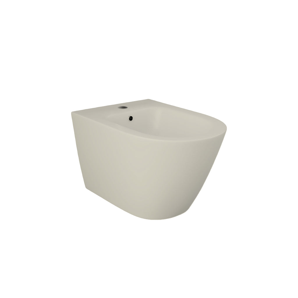 Sanitari sospesi cm 52x36 mod. Sensation wc rimless+bidet+sedile soft close Beige Opaco