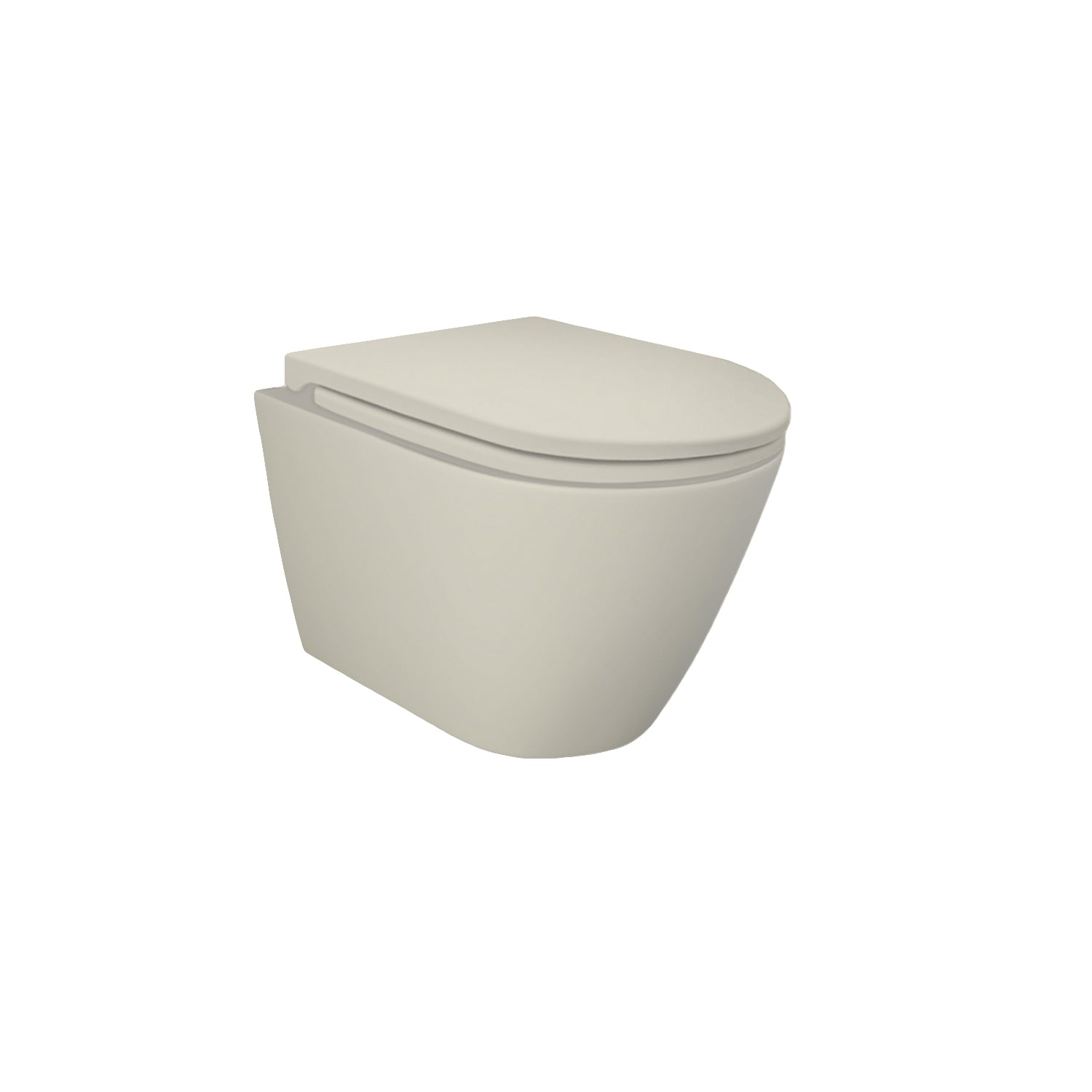 Sanitari sospesi cm 52x36 mod. Sensation wc rimless+bidet+sedile soft close Beige Opaco
