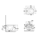 Sanitari sospesi cm 52x36 mod. Sensation wc rimless+bidet+sedile soft close Grigio Opaco