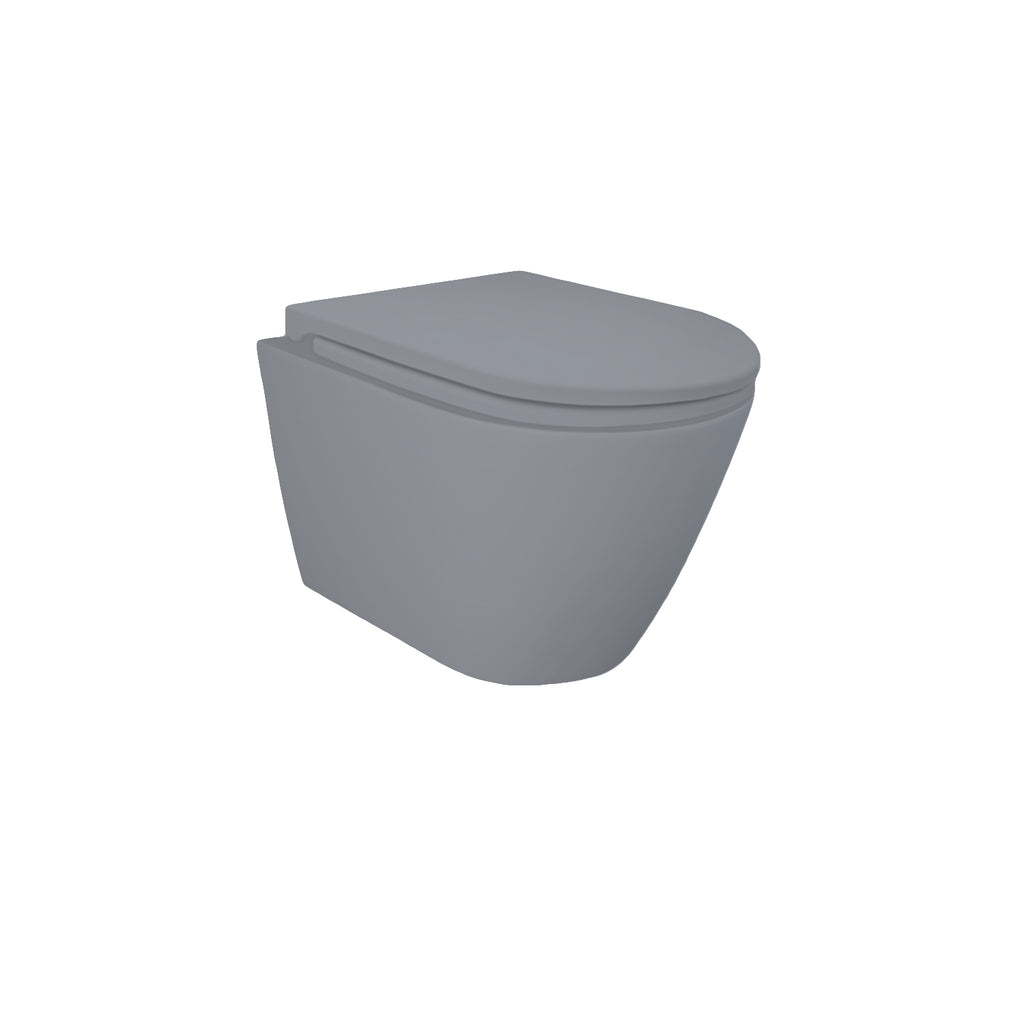 Sanitari sospesi cm 52x36 mod. Sensation wc rimless+bidet+sedile soft close Grigio Opaco