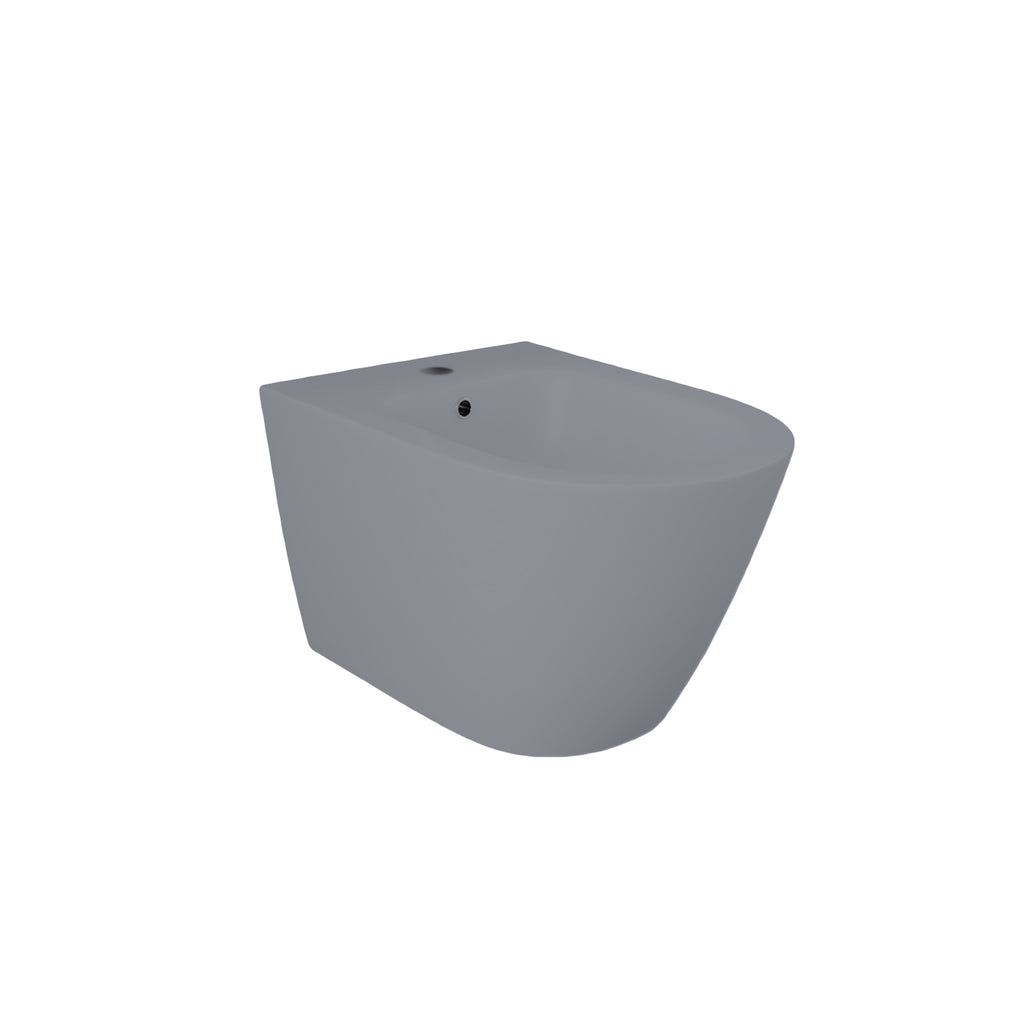 Sanitari sospesi cm 52x36 mod. Sensation wc rimless+bidet+sedile soft close Grigio Opaco