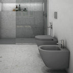 Sanitari sospesi cm 52x36 mod. Sensation wc rimless+bidet+sedile soft close Grigio Opaco