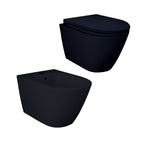 Sanitari sospesi cm 52x36 mod. Sensation wc rimless+bidet+sedile soft close Nero Opaco