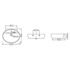 Lavabo d'appoggio monoforo BathCore Claim in ceramica bianca con troppo pieno cm 57x44