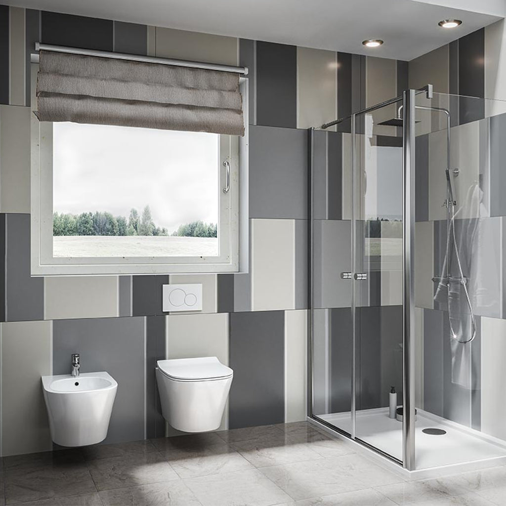 Sanitari sospesi con copriwater soft close BathCore serie Eira L 36 x P 53 cm â€“ Bianco lucido