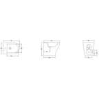 Sanitari filomuro con copriwater soft close BathCore serie Eira L 36 x P 53 cm â€“ Bianco lucido