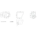 Sanitari filomuro con copriwater soft close BathCore serie Eira L 36 x P 53 cm â€“ Bianco lucido