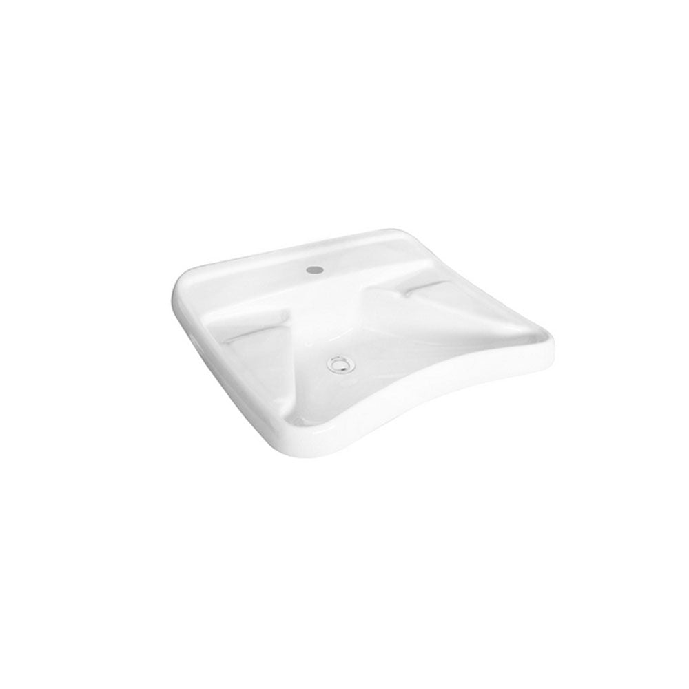 Lavabo disabili ceramica bianca con troppo pieno ideale per disabili