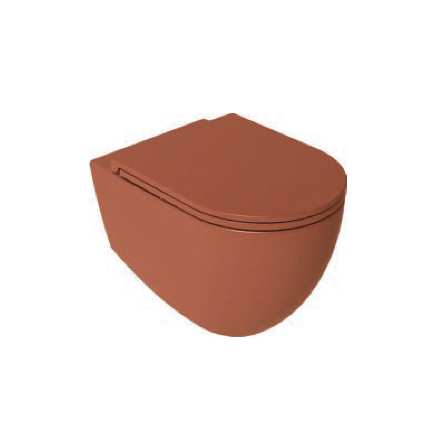Vaso Sospeso Rimless BathCore Infinity Terracotta Opaco