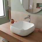 Lavabo da appoggio Althea 45X40 in ceramica bianca lucida