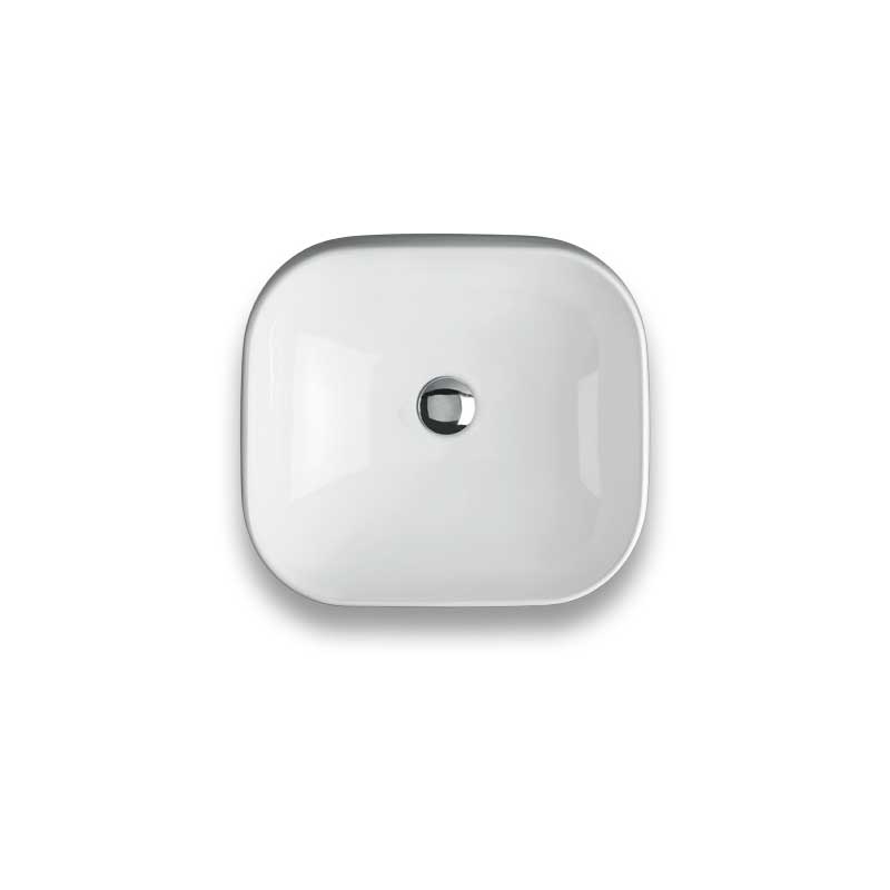Lavabo da appoggio Althea 45X40 in ceramica bianca lucida