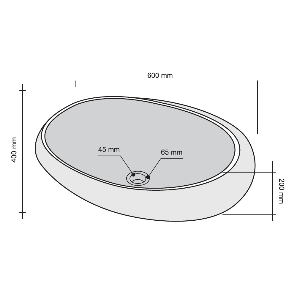 Lavabo da Appoggio in Marmo Boule Beige 60x40