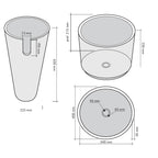 Lavabo freestanding in Marmo Conico Nero tondo alto 90 cm diametro 40 cm