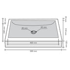 Lavabo da Appoggio in marmo Nero di forma rettangolare 50X35x12h cm