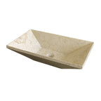 Lavabo da Appoggio in marmo Trapezio beige 60x35  Altezza 15 cm