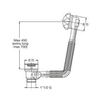 Colonna di scarico per vasca con troppo pieno estensibile Bonomini