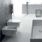 Coppia di sanitari sospesi 55x35 cm serie MEG11PRO di Ceramica Galassia con sedile soft close