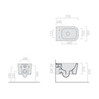 Coppia di sanitari sospesi 55x35 cm serie MEG11PRO di Ceramica Galassia con sedile soft close