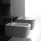 Coppia di sanitari sospesi 55x35 cm serie MEG11PRO di Ceramica Galassia con sedile soft close